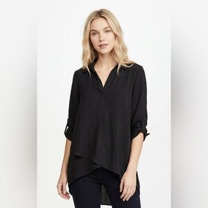 Renuar Black V-Neck High-Low Tunic size large